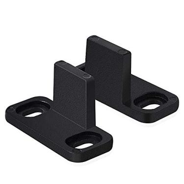Imagem de Homode Guia de piso para porta de celeiro, metal preto fosco montado no chão, ferragens ajustáveis para portas deslizantes (pacote com 2)