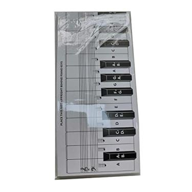 Imagem de Conjunto de auxílio de papel para prática de teclado, guia de gráfico de notas de piano, 1: papelão de prática, adesivos de piano transparentes