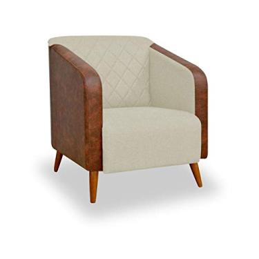 Imagem de Poltrona Cadeira Silmara Decorativa Recepção Escritório Sala Corano Bege - BC Decor