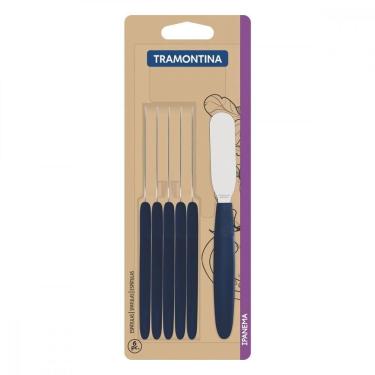 Imagem de Conjunto de Espátulas para Manteiga Tramontina Azul 6 Peças
