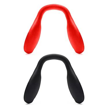 Imagem de Mryok 2 pares de almofadas de nariz de substituição para óculos de sol Oakley Outpace OO4133 - ajuste asiático vermelho e preto