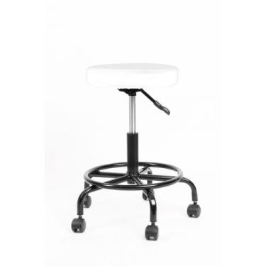 Imagem de Cadeira Mocho Branca Semi Sentado Tatuador Sem Encosto 62cm - Popmov