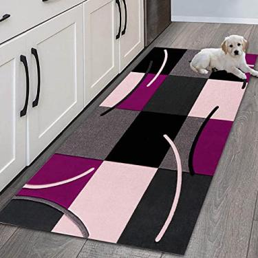 Imagem de SHENGANG Tapete de cozinha entrada para casa quarto sala de estar decoração infantil tapete corredor cabeceira do banheiro tapete antiderrapante, 10,60cmx200cm