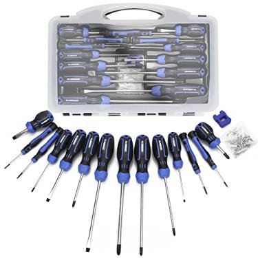 Imagem de URASISTO Conjunto de chaves de fenda magnéticas com capa, 16 peças inclui 6 fenda, 8 Phillips, conjunto de ferramentas de chave de fenda para reparo
