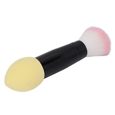 Imagem de Pincel de maquiagem de cabeça dupla pincel de blush de rosto doméstico único amarelo