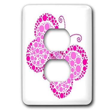 Imagem de 3dRose Lsp_20360_6 Pink Pointillism Butterfly 2 Plug Outlet Cover