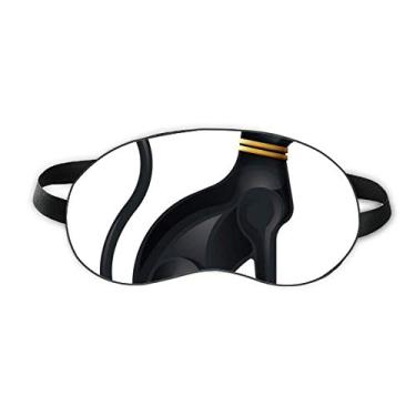 Imagem de Antigo Egito abstrato gato preto padrão dormir olho escudo macio noite venda sombra capa