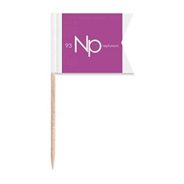 Imagem de Elementos Químicos Mesa menstrual Actinida Neptunium Np Bandeiras de palito de dente Marcação para Bolo de Festa Prato de Queijo