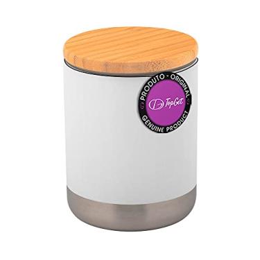 Imagem de Copo Térmico em Inox e Tampa de Bambu 370 ml Warm TopGet (Branco)