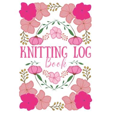 Imagem de Pink Floral Knitting Activity Log Book for Tracking Knit Projects, Knit Journal Planner size 6 X 9’ Perfect for Women & Kids: Keep track of your ... with this stylish knitting organiser diary