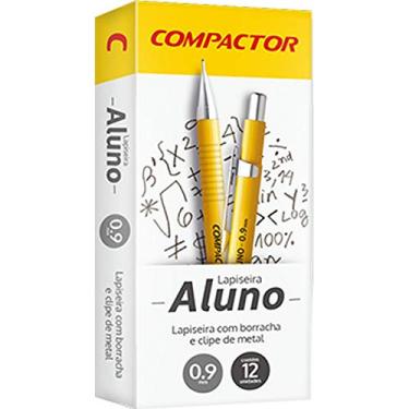 Imagem de Lapiseira, Compactor, 0.9 mm, Aluno, Metálica, Amarela, Caixa com 12