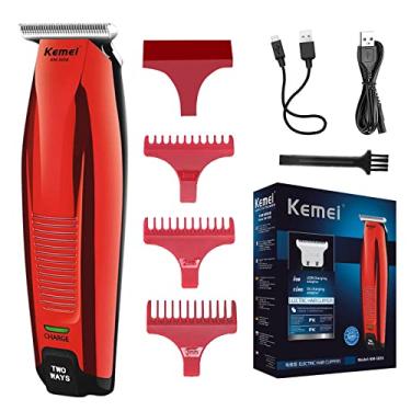 Imagem de KEMEI Modelação de precisão masculina DIY cortador de cabelo careca aparador de barba barbeiro profissional máquina de cortar cabelo sem fio aparador de cabelo recarregável