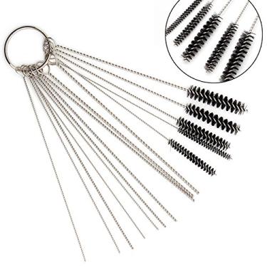 Imagem de Shopping GD Kit de ferramentas de limpeza a jato de sujeira de carbono carburador, 10 agulhas de limpeza com 5 escovas