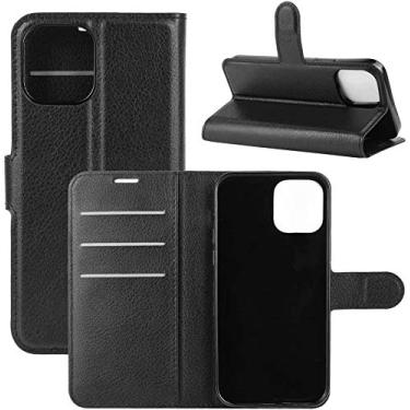 Imagem de Capa Capinha Carteira 360 Para Iphone 12 Mini com Tela de 5.4" polegadas - Case Couro Flip Wallet Anti Impacto - Danet (Preto)