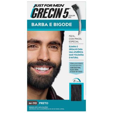 Imagem de Tonalizante Grecin 5 Just For Men Color Gel Barba e Bigode Preto com 1 Unidade 1 Unidade