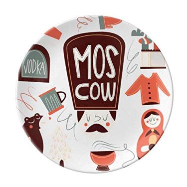 Imagem de Urso marrom Matreshkas Placa Cultura Rússia Decorativa Porcelana Salver Prato de Jantar