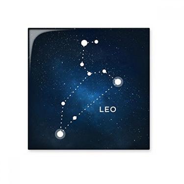 Imagem de Azulejo de cerâmica com símbolo do zodíaco da Constelação Leão brilhante decalque de pedra adornada de tijolos vitrificados