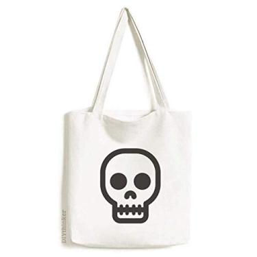 Imagem de Bolsa Shut Up Skeleton Online Face Cartoon Tote Canvas Shopping Satchel Casual