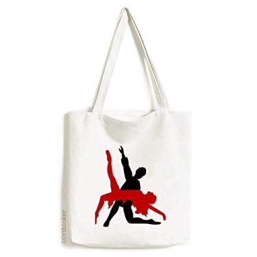Imagem de Bolsa de lona Art Duet Dance Social Dance Bolsa de compras casual