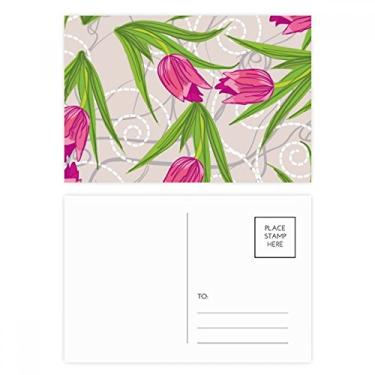 Imagem de Conjunto de cartões postais de aniversário com flores de cravos, folhas e flores