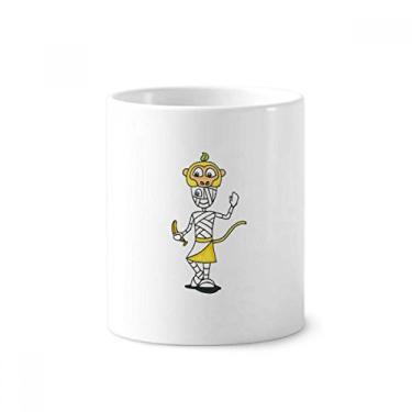 Imagem de Egypt Mummy Horus chapéu de macaco escova de dentes caneca, suporte de cerâmica, suporte para lápis