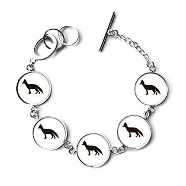 Imagem de DIYthinker Pulseira de raposa preta fofa de animal com pingente de corrente