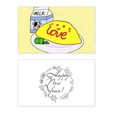 Imagem de Nutritious Breakfast Ilustration Pattern New Year Festival Greeting Card Bless Message Gift