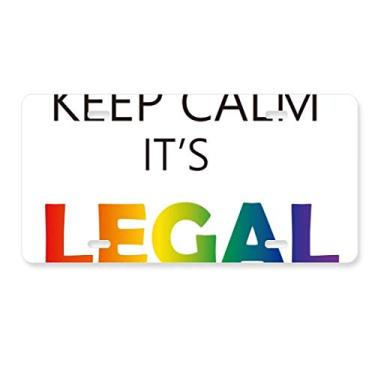 Imagem de DIYthinker LGBT Bandeira de arco-íris Keep Calm placa de carro decoração de aço inoxidável