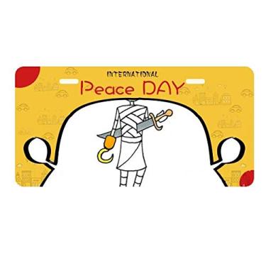 Imagem de DIYthinker Placa de carro Egypt Mummy Halloween Pirata Horus Decoração de carro Dia da Paz