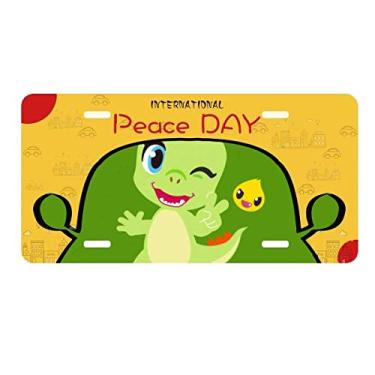 Imagem de DIYthinker Placa de carro Dinosaur Kingdom Love You Decoração de carro Dia da Paz