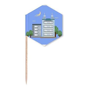 Imagem de Desenhos de animação, bandeiras de palito, palitos de cupcake, festa comemoração