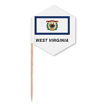Imagem de Bandeira do Estado Americano contorno das bandeiras de palito da Virgínia Ocidental palitos de cupcake festa celebração
