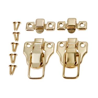 Imagem de 2 PCS 59 * 40mm Antique Bloqueio de Metal Jóias Caixa de madeira Caixa de Hasps Travinhas Decorativas Malas de Malas Latch Fivela Fecho Furnware Móveis com Sccreew YYDFPIIA (Color : A)