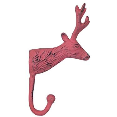 Imagem de Cabideiro Rustic Deer Head Pink em Alumínio - Urban - 18x10 cm