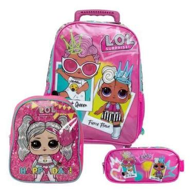 Kit Mochila Escolar Infantil Lol Bffs 4 Eva Com Rodinhas