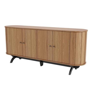 Imagem de Balcão Buffet Curvo 180Cm D03 Freijó Preto Fosco