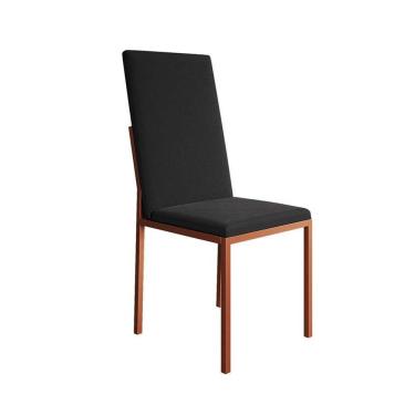 Imagem de cadeira mônaco premium veludo preta e cobre