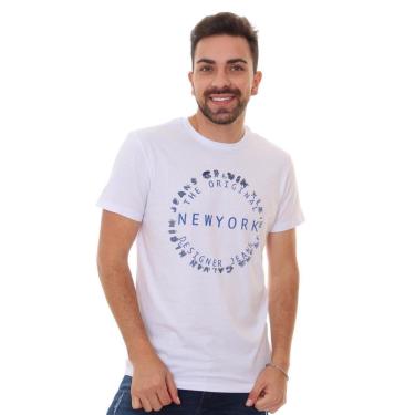 Imagem de Camiseta Calvin Klein Jeans Masculina New York Circle Branca-Masculino