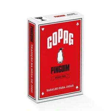 Imagem de Baralho Pinguim Vermelho Naipe Convencional Copag Cartas Jogo Poker