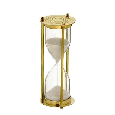 Imagem de Ampulheta Decorativa Vidro Dourada 17cm
