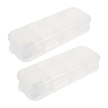Imagem de SEWACC Suporte De Artigos De Papelaria Bolsa De Lápis Transparente Portátil Recipiente Transparente Multifuncional Para 2 Peças