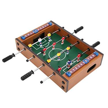 Imagem de Mini mesa de pebolim, jogo de futebol de madeira Mini mesa portátil de pebolim para adultos e crianças para festas em salas de jogos, noite em família