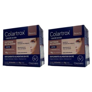 Imagem de Kit 2 Caixas Colartrox Beauty Colágeno + Biotina + Vitaminas 30 Saches