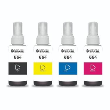 Imagem de Kit 04 Refil Tinta Compatível Epson T664 L395 L575 L365 L220