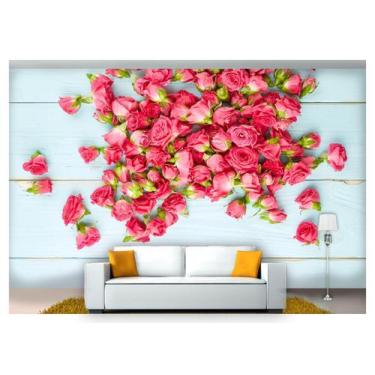 Imagem de Papel De Parede Flores Rosas Romantico 3D Nfl211 3M² - Você Decora
