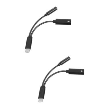 Imagem de Homoyoyo 2 Peças Adaptador conector de fone de ouvido USB c acessórios para fone de ouvido conversor de carregamento de fone de ouvido Cobrar carga rápida linha de tecelagem