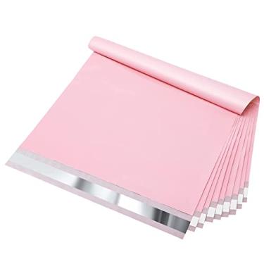 Imagem de Fuxury 200 peças de envelopes de poliéster rosa de 30 x 15 cm, sacos de envio a granel para roupas, envelopes de plástico para pequenas empresas, embalagem autovedante de saco de poliéster, mantenha