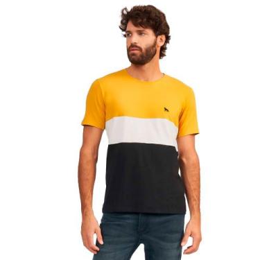Imagem de Camiseta Acostamento Listras Ou24 Amarelo Masculino