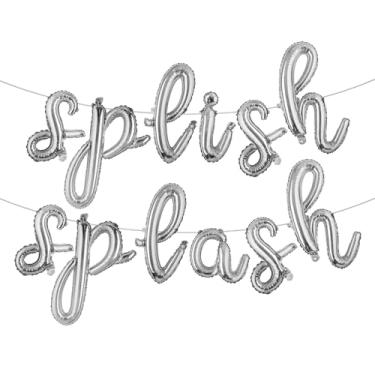 Imagem de Splish Splash Birthday Decoration Boy Splish Splash Birthday Bash Party Supplies Splish Splash Birthday Balloons Pool Birthday Party Decoration Balloons (L SPLISH SPLASH Silver)