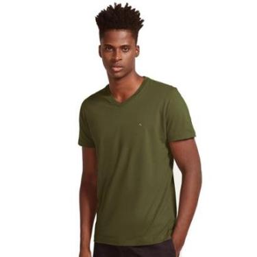 Imagem de Camiseta Aramis Masculina Basic V-Neck Verde Militar-Masculino